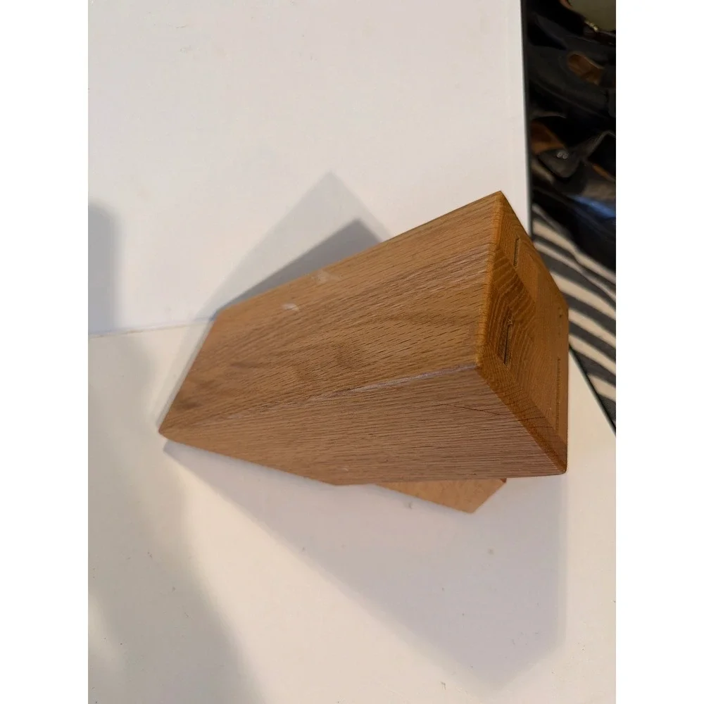 Cutco Honey Oak Wood Knife Block Slanted 8 Slot Cutlery Storage Organizer